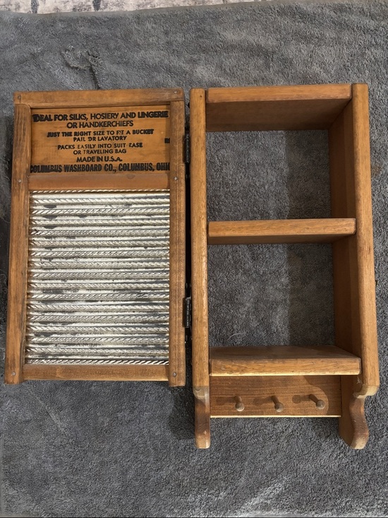 Other - Country Decorative Washboard Wall Cabinet/Shelves and Pegs
